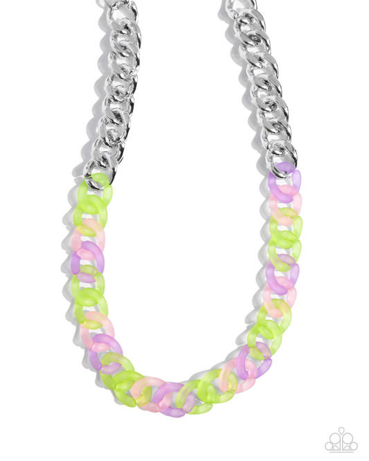 Paparazzi - Rainbow Ragtime - Green Necklace