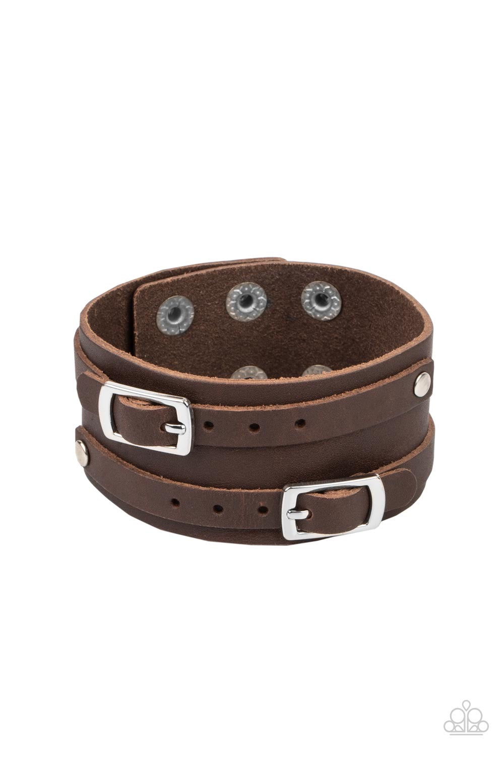 Paparazzi - Bronco Bustin Buckles - Brown Urban Bracelet