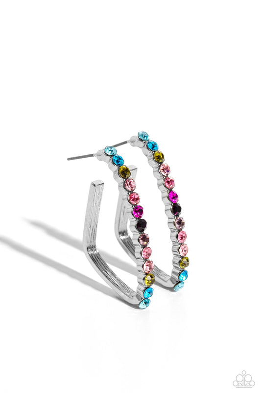 Paparazzi - Triangular Tapestry - Multi Hoop Earrings