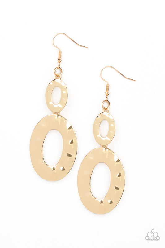 Paparazzi - Bring On The Basics - Gold Earrings