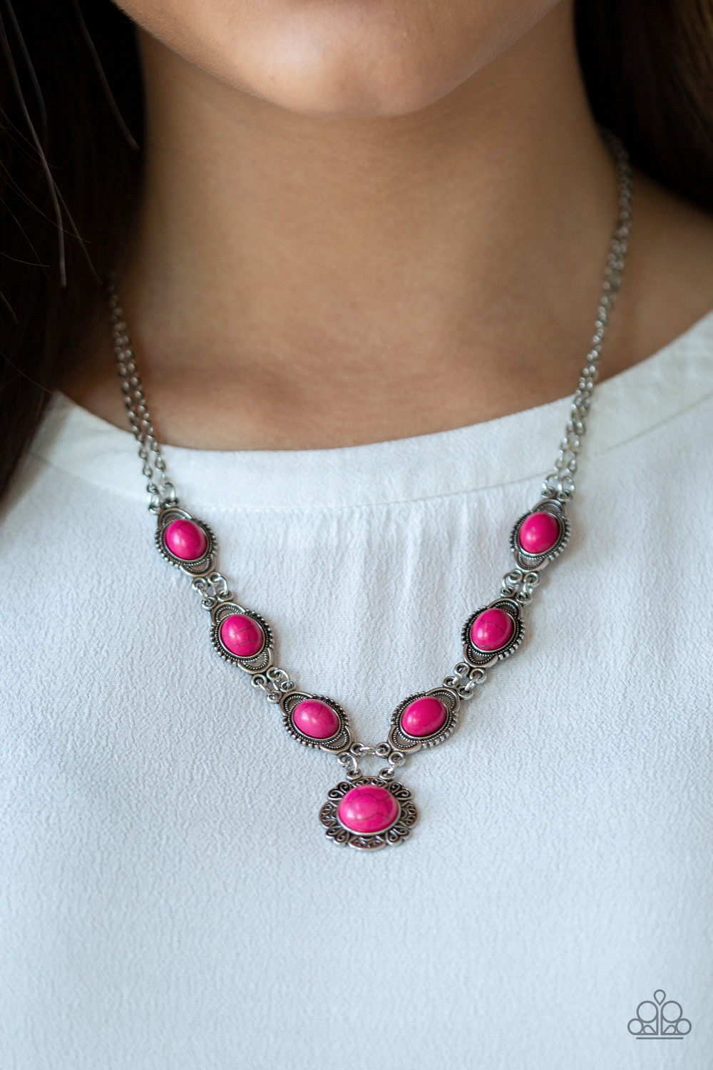 Paparazzi - Desert Dreamin - Pink Necklace and Serenely Southern Pink Bracelet Set