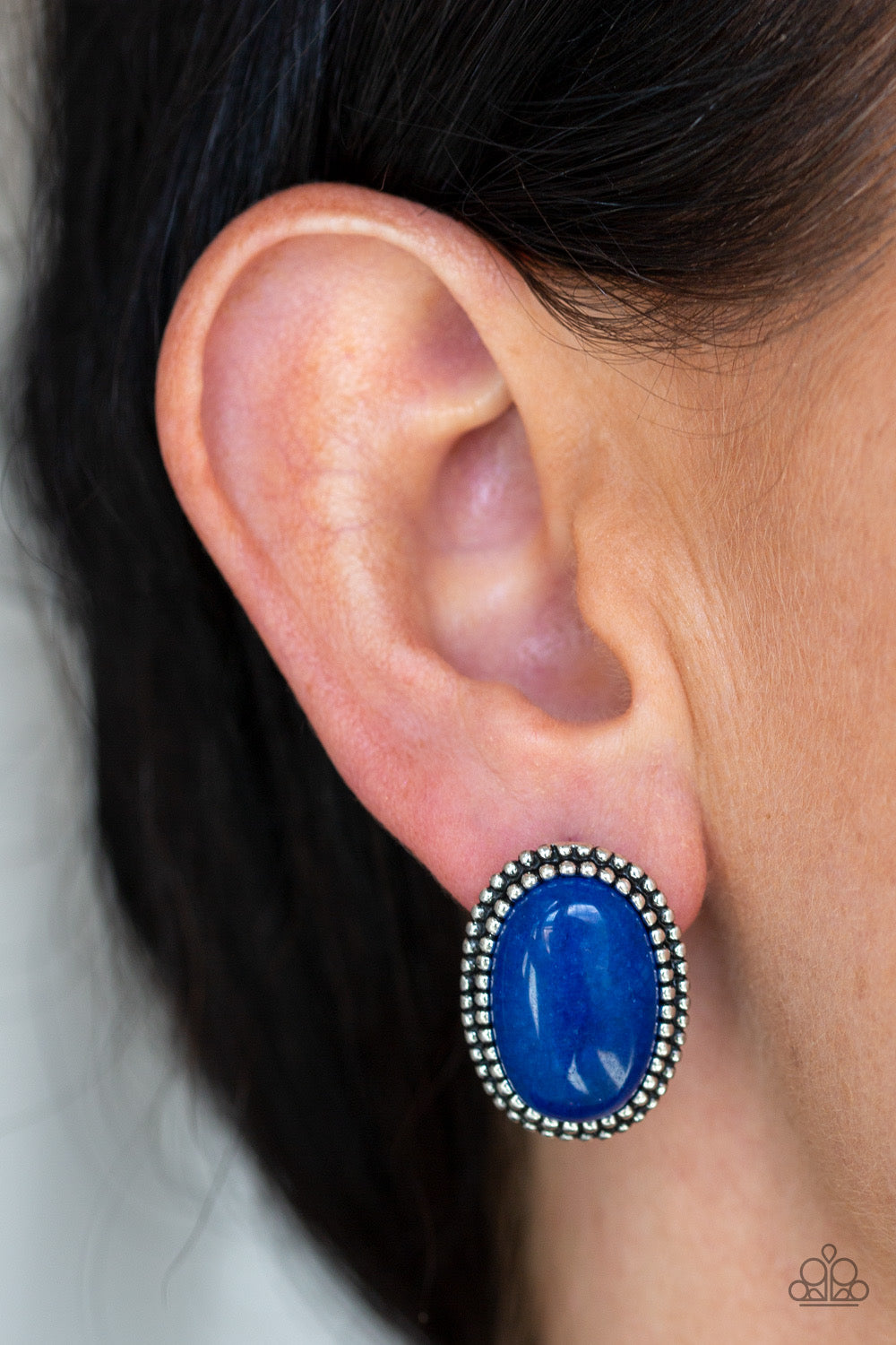 Paparazzi - Shiny Sediment - Blue Post Earrings