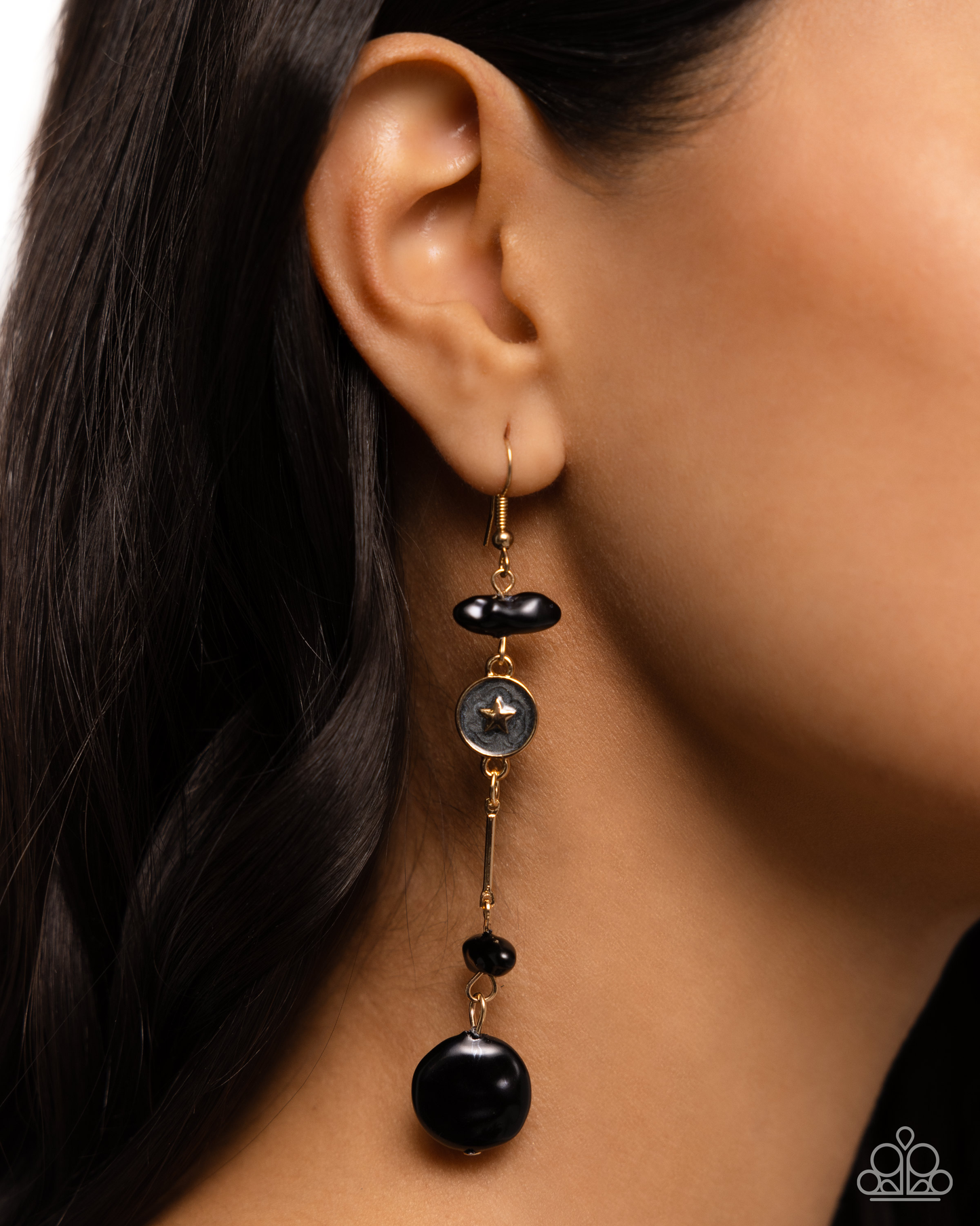 Paparazzi - Blissful Balance - Black Earrings