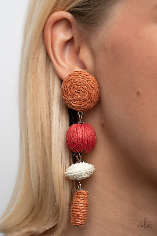 Paparazzi - Twine Tango - Multi Post Earrings