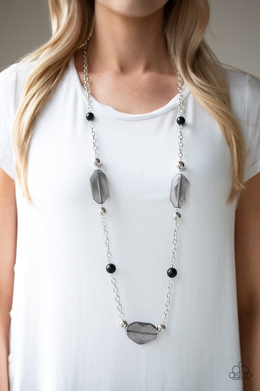 Paparazzi - Crystal Charm - Black Necklace