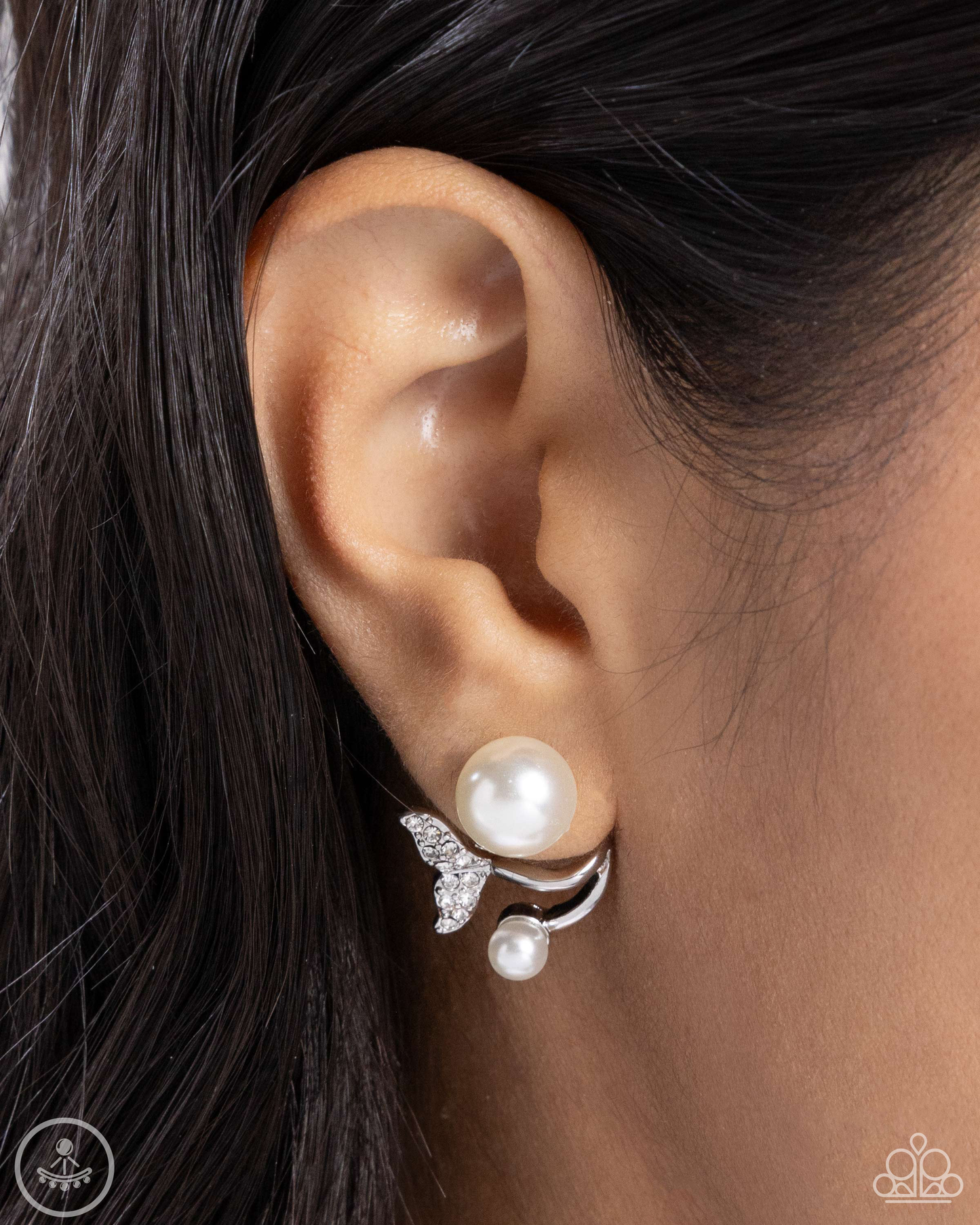 Paparazzi - Modular Mermaid - White Post Earrings