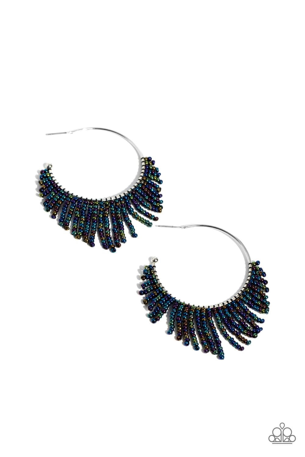 Paparazzi - Tailored Tassel - Multi Hoop Earrings