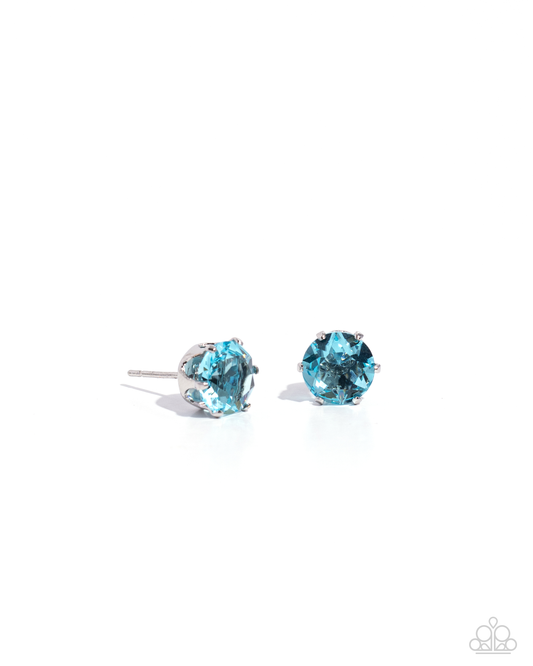 Paparazzi - Breathtaking Birthstone - Blue Post Earrings