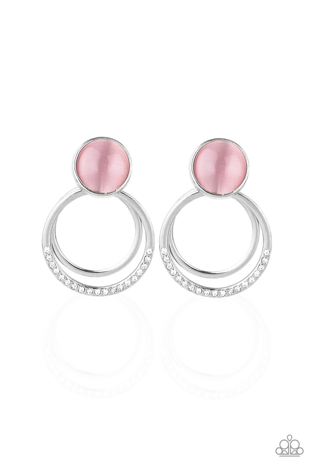 Paparazzi - Glow Roll - Pink Post Earrings