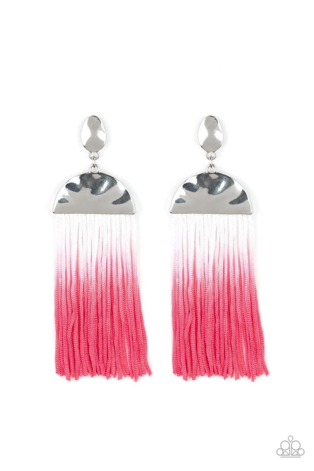 Paparazzi - Rope Them In - Pink Tassel Earrings