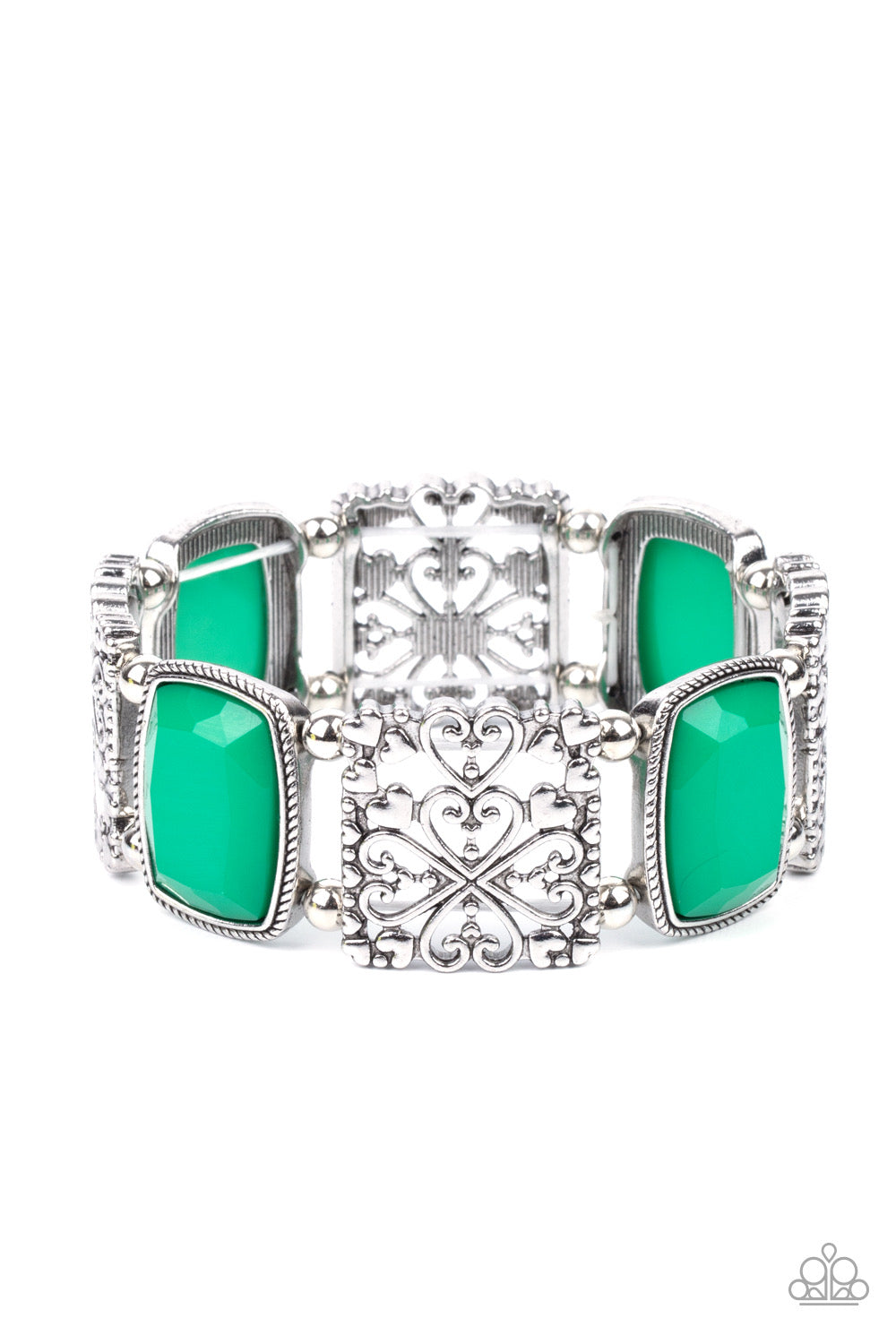 Paparazzi - Colorful Coronation - Green Bracelet