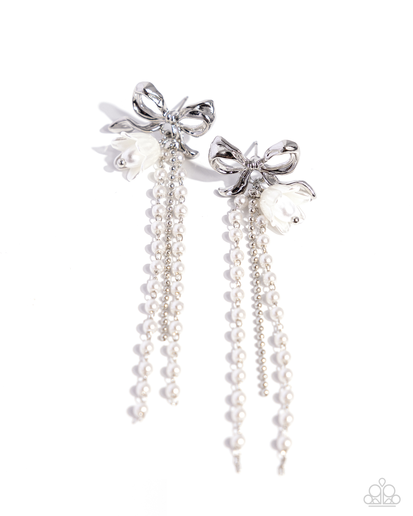 Paparazzi - Garden Gain - White Post Earrings