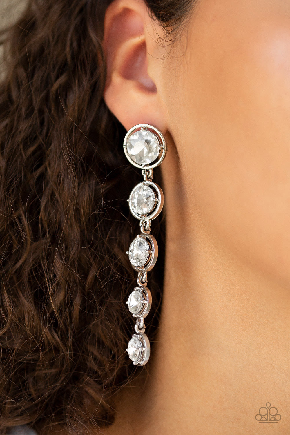 Paparazzi - Drippin In Starlight - White Post Earrings