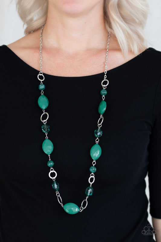 Paparazzi - Shimmer Simmer - Green Necklace