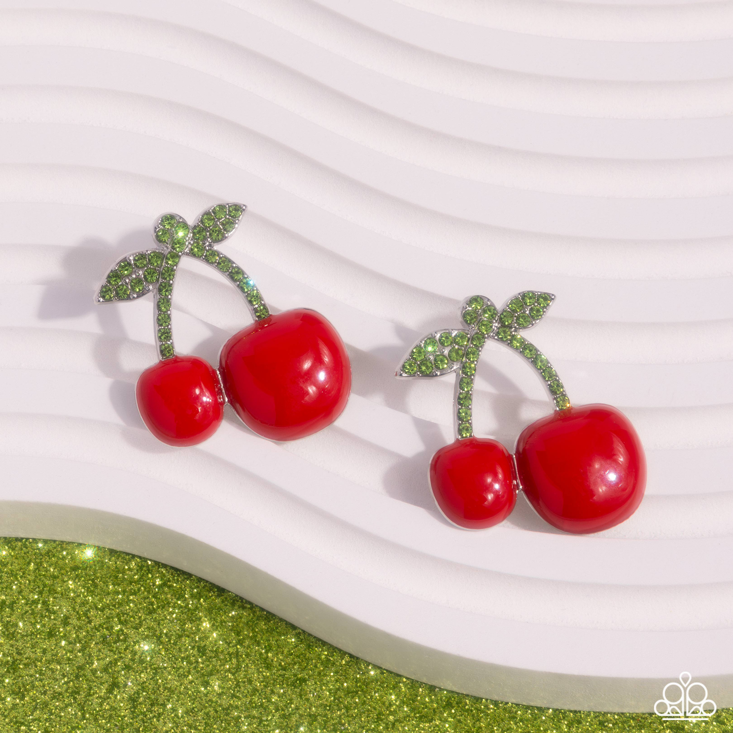 Paparazzi - Charming Cherries - Red Post Earrings