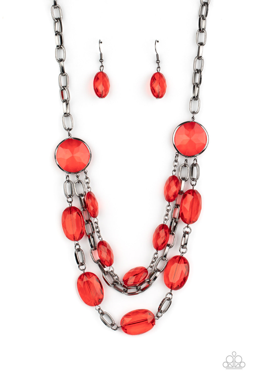 Paparazzi - I Need a GLOW-cation - Red Necklace