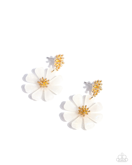 Paparazzi - Poetically Pastel - White Post Earrings