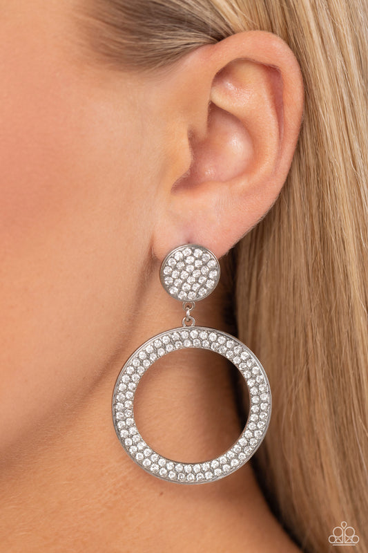 Paparazzi - GLOW You Away - White Post Earrings