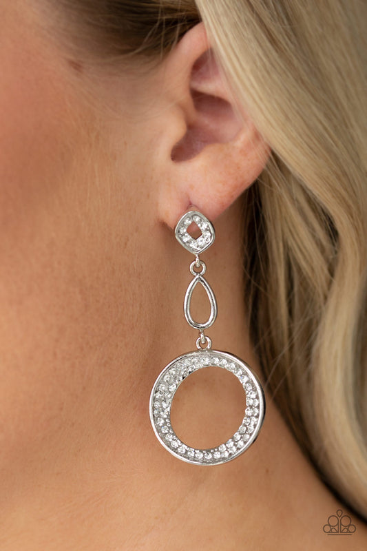 Paparazzi - On The Glamour Scene - White Post Earrings