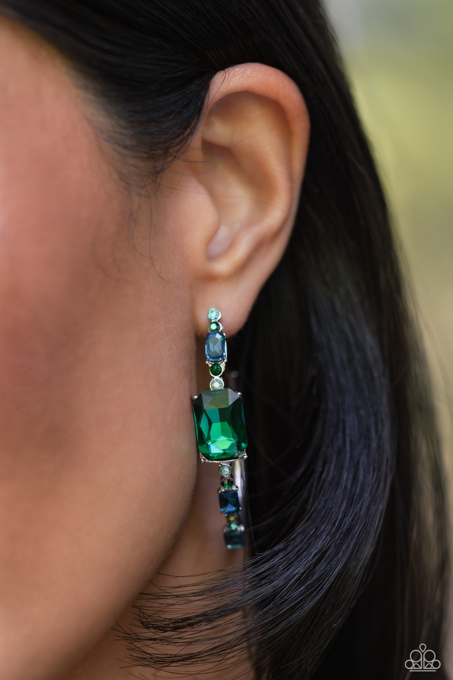 Paparazzi - Elite Ensemble - Green Hoop Earrings