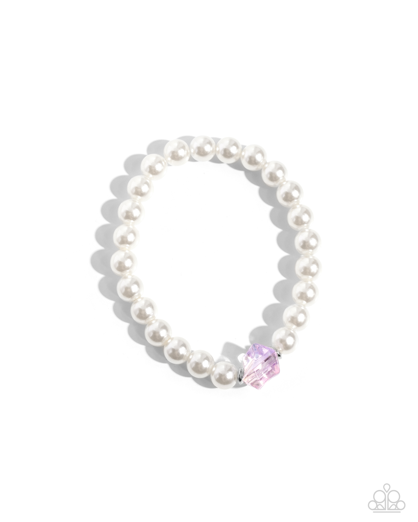 Paparazzi - Cubed Charm - Purple Pearl Bracelet