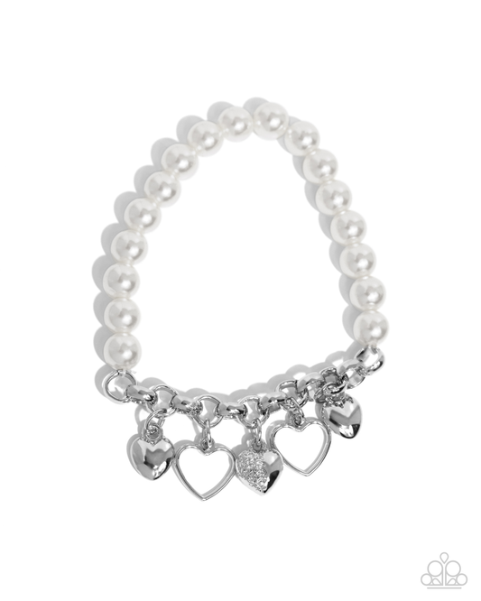 Paparazzi - Charming Candidate - White Bracelet