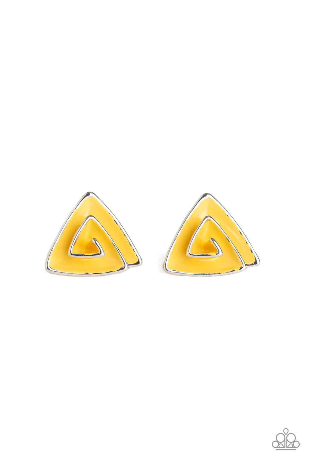 Paparazzi - On Blast - Yellow Post Earrings