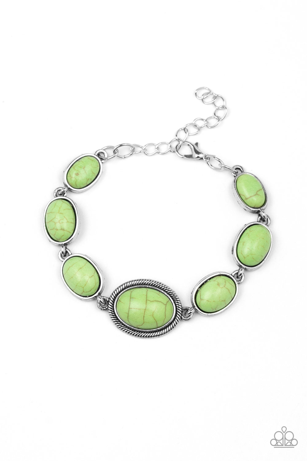 Paparazzi - Serene Stonework - Green Bracelet