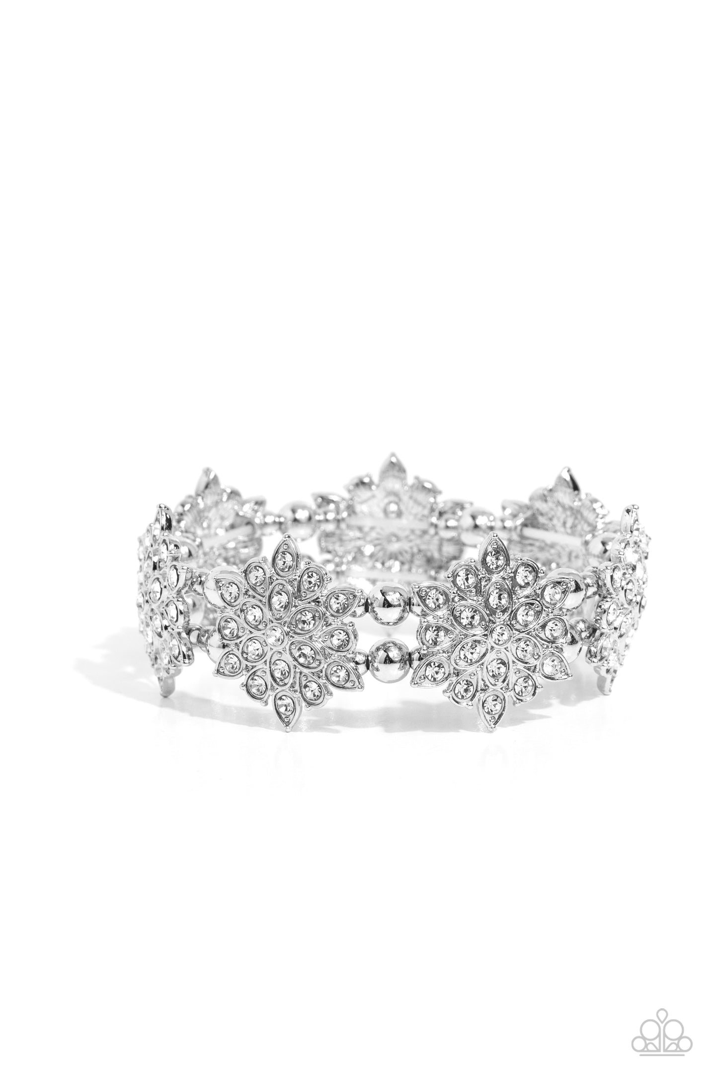 Paparazzi - Scintillating Snowflakes - White Bracelet