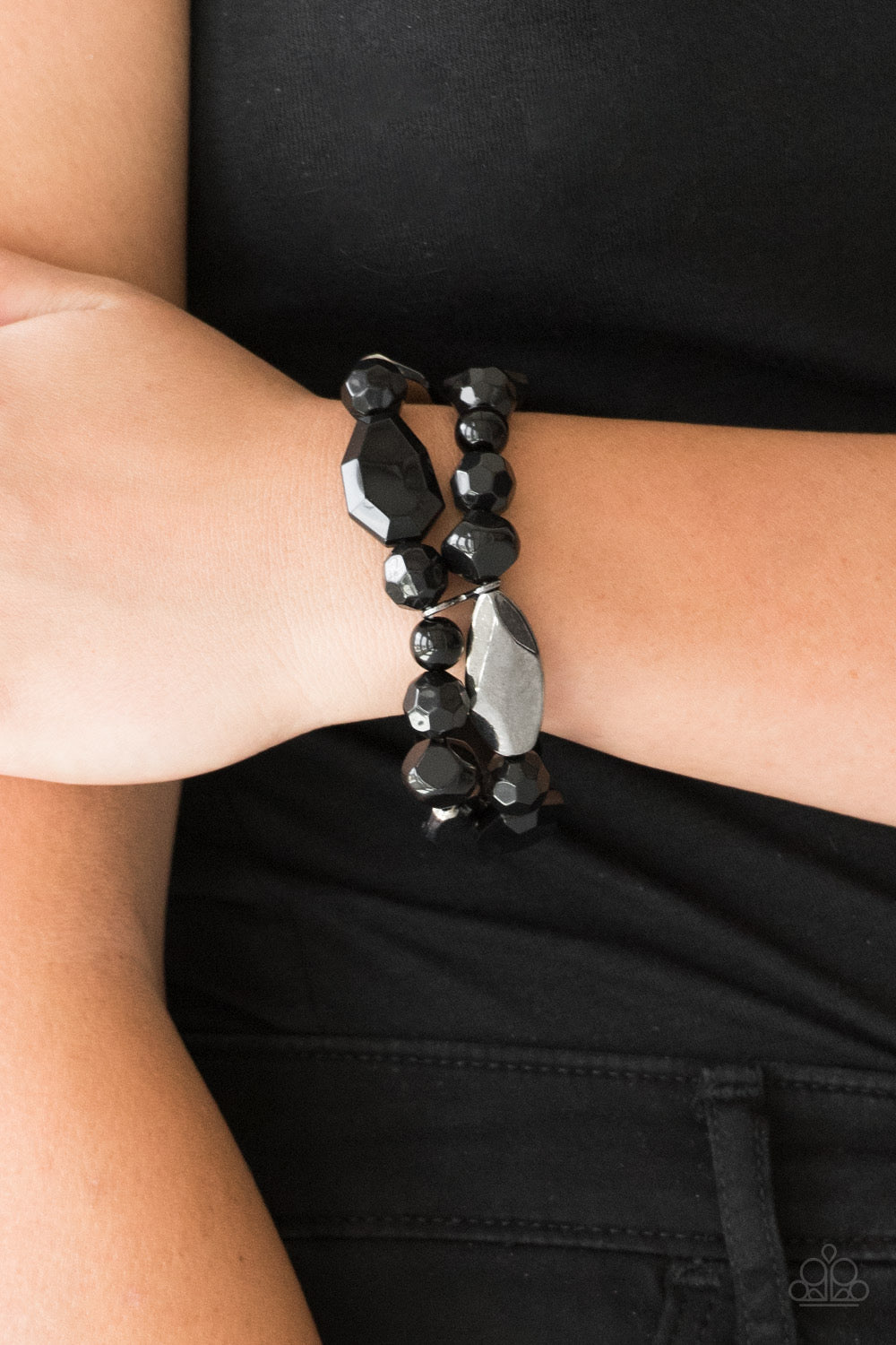 Paparazzi - Rockin Rock Candy - Black Bracelet