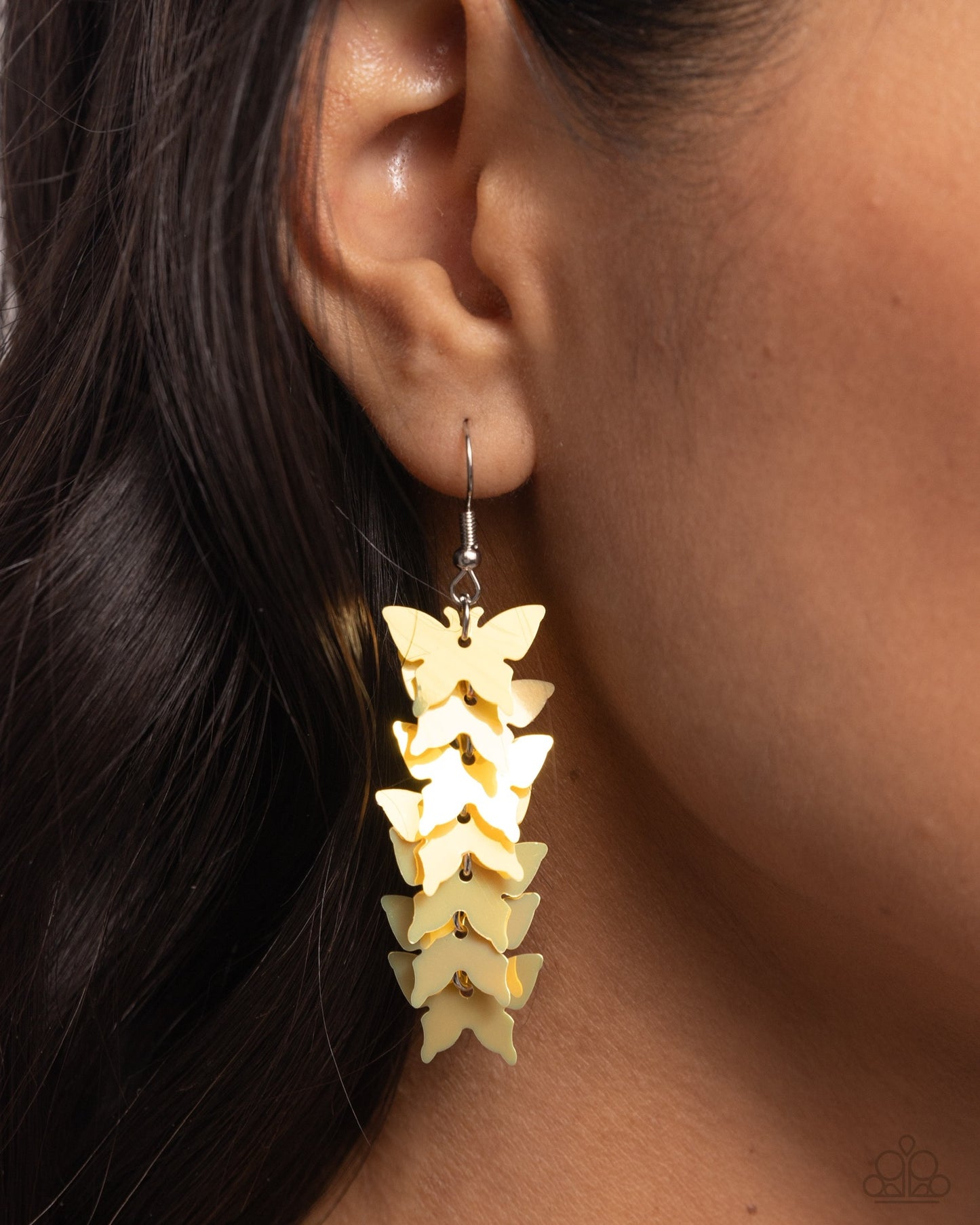 Paparazzi - Aerial Ambiance - Yellow Earrings