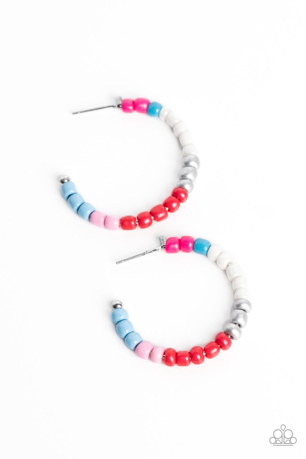 Paparazzi - Multicolored Mambo - Pink Multi Hoop Earrings