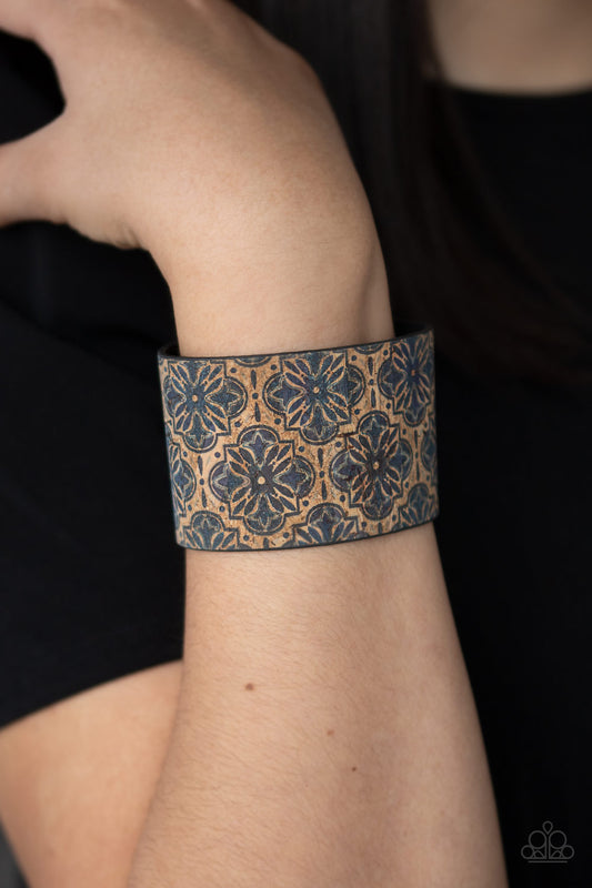 Paparazzi - Cork Culture - Blue Bracelet