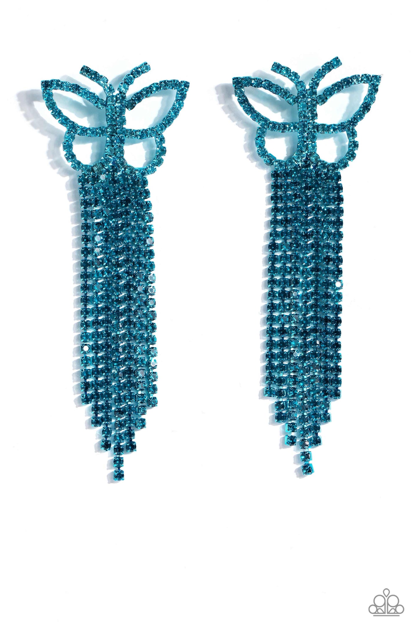 Paparazzi - Billowing Butterflies - Blue Post Earrings