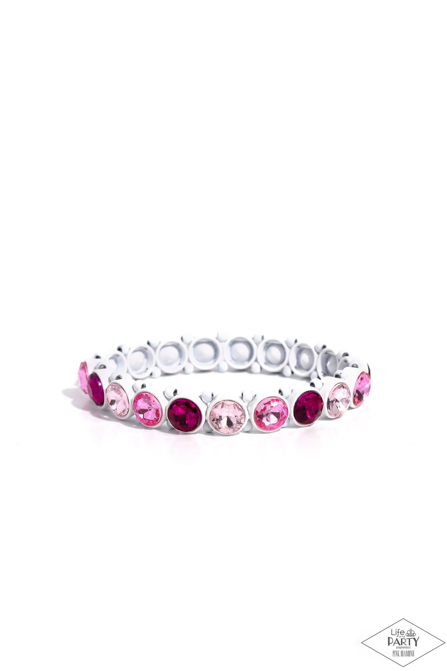 Paparazzi - Sugar-Coated Sparkle - Pink Stretchy Bracelet