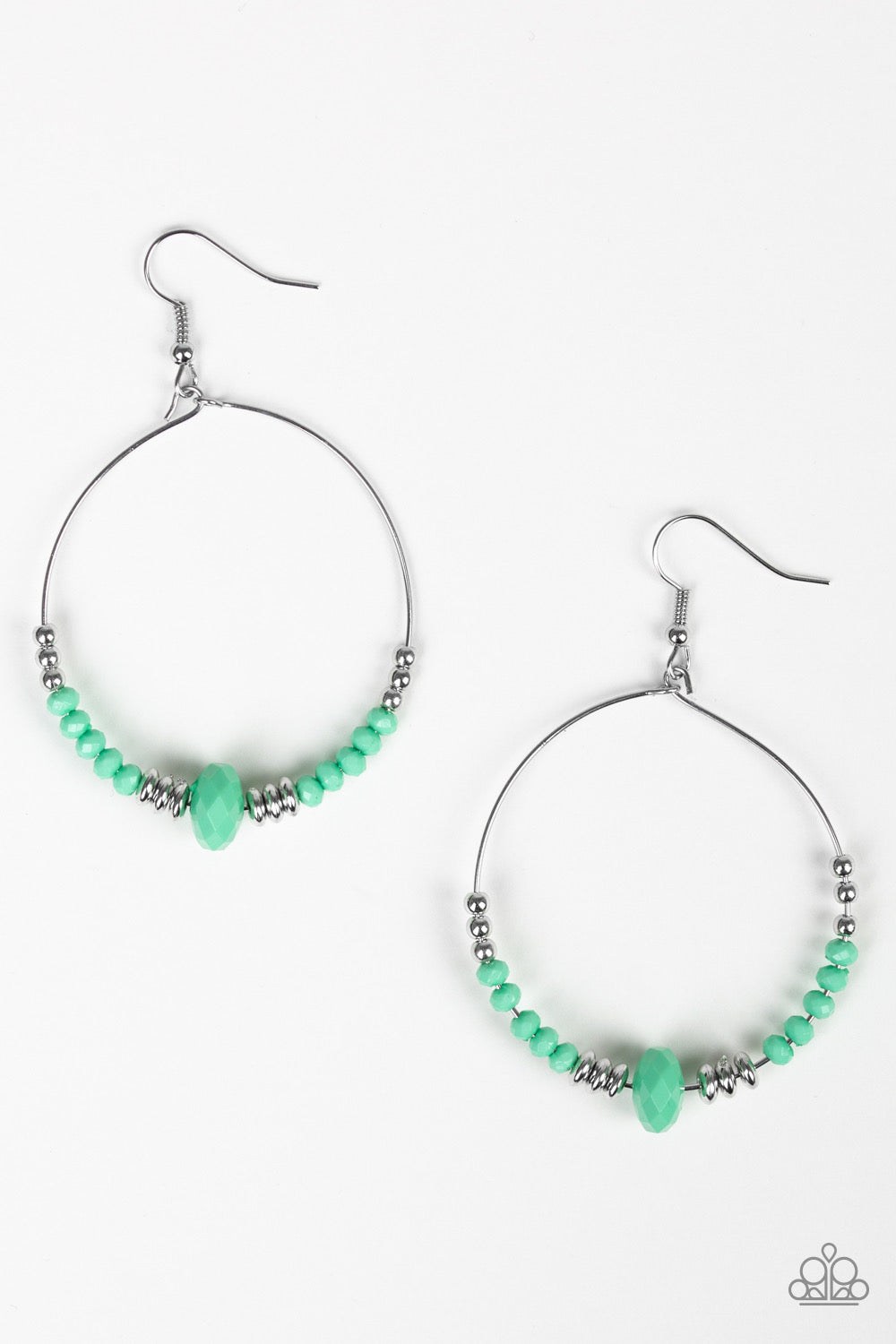 Paparazzi - Retro Rural - Green Earrings