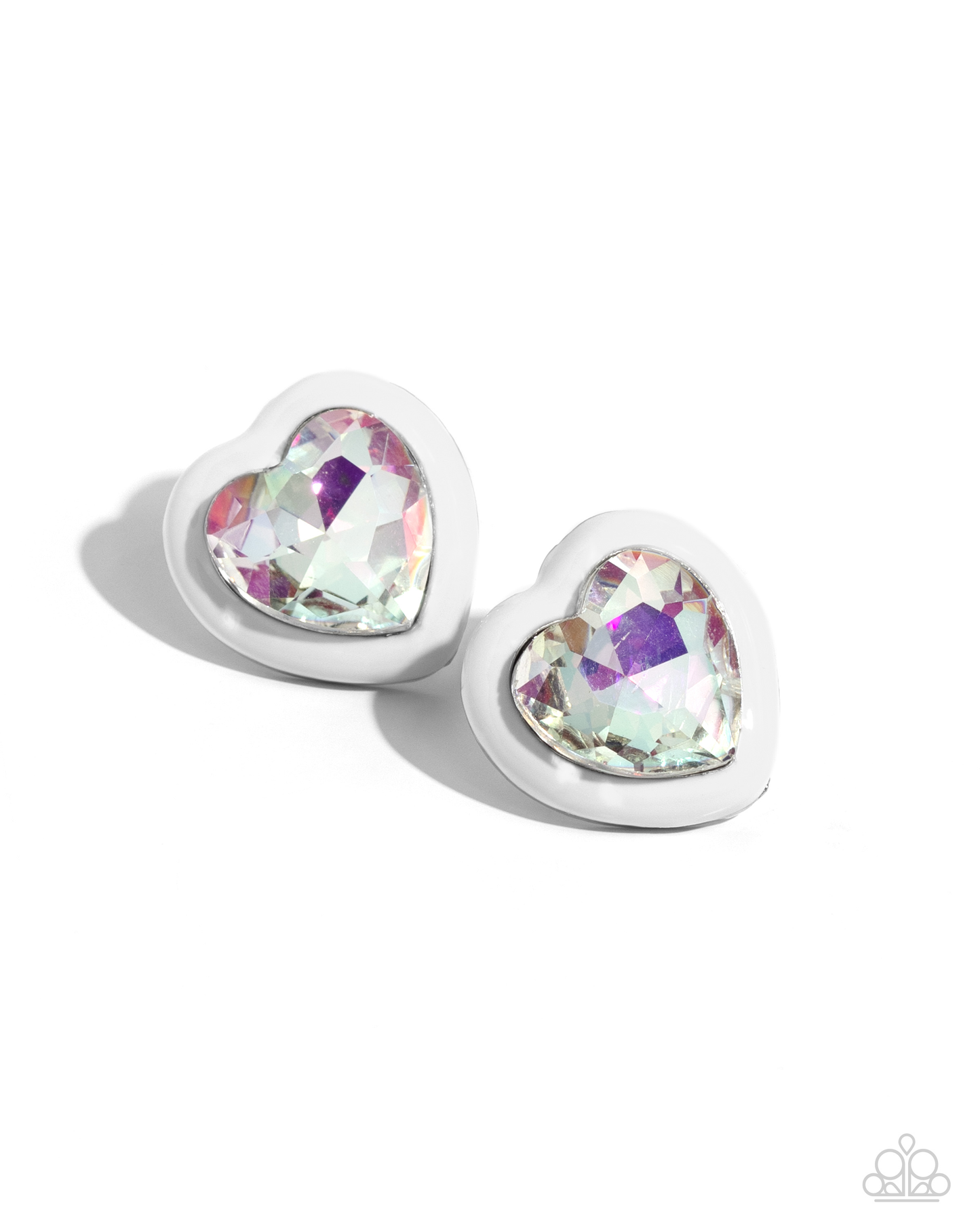 Paparazzi - Heartfelt Haute - White Post Earrings