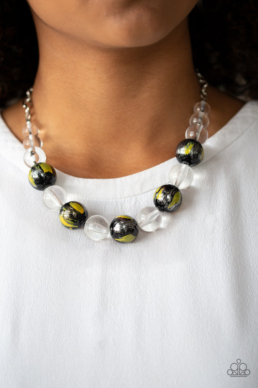 Paparazzi - Torrid Tide - Yellow Necklace