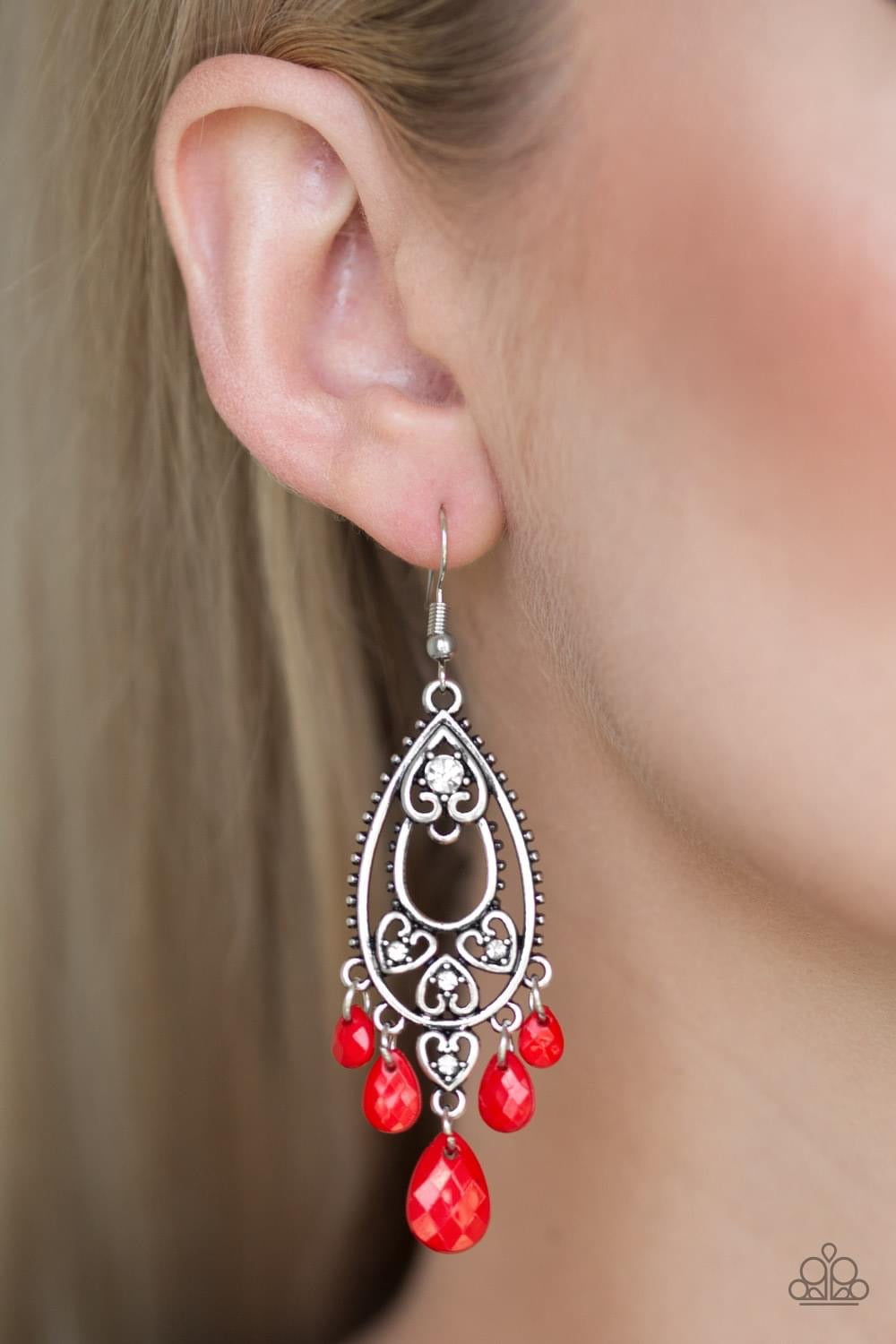 Paparazzi - Fashion Flirt - Red Earrings