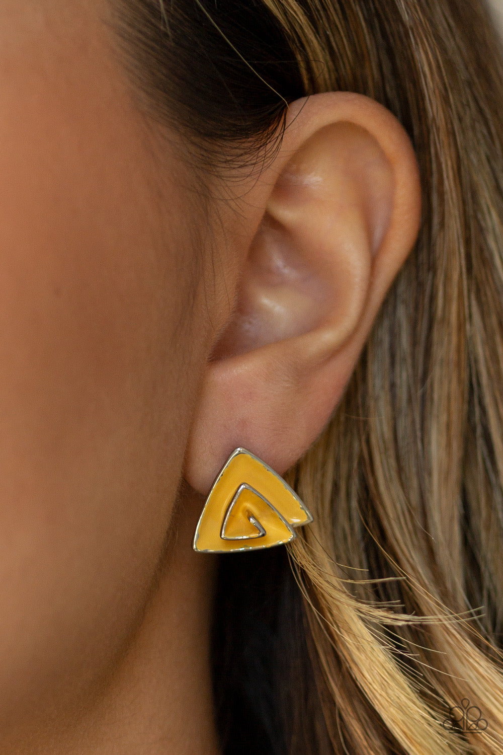 Paparazzi - On Blast - Yellow Post Earrings