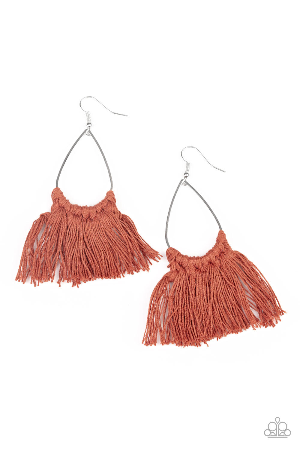 Paparazzi - Tassel Treat - Brown Earrings