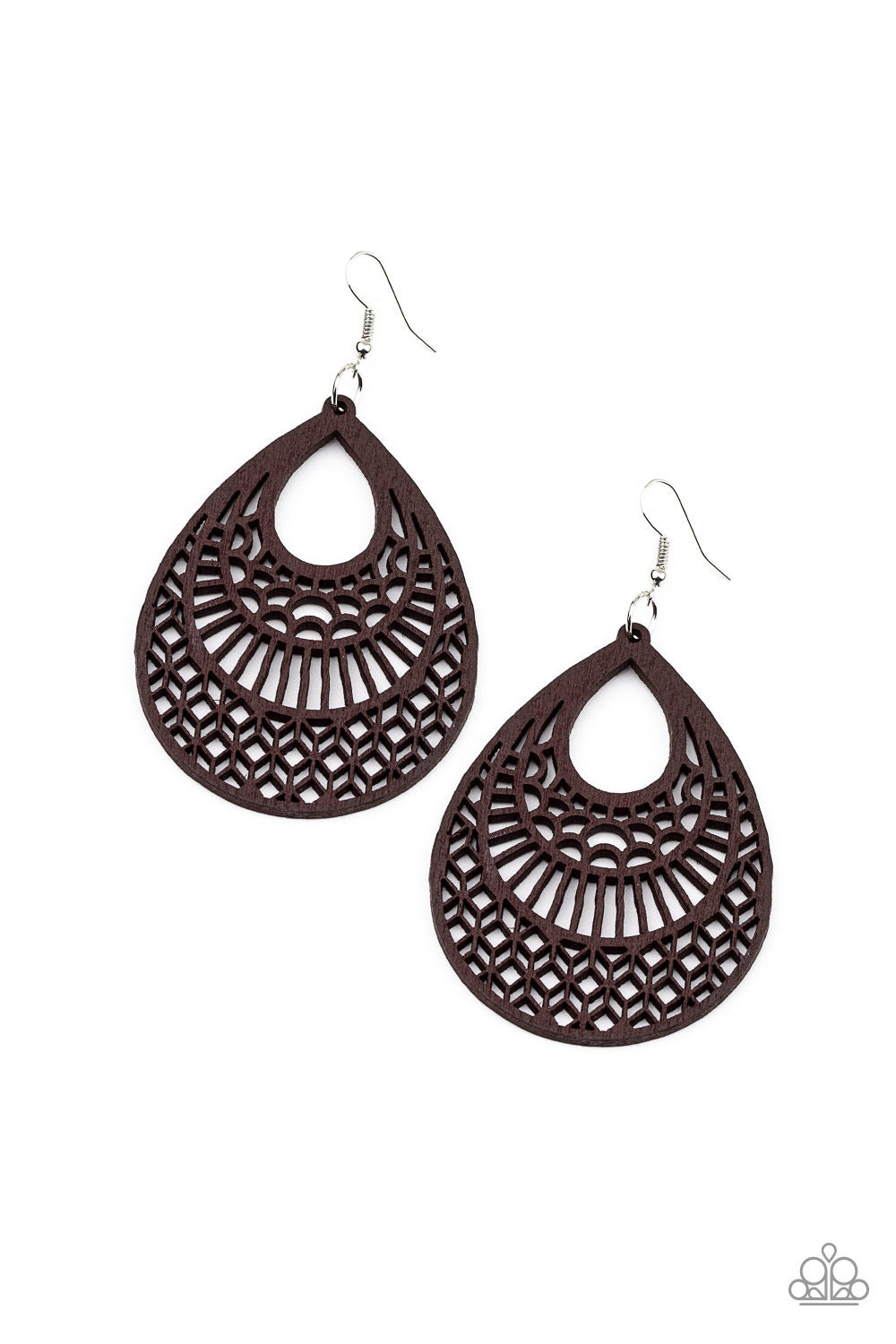 Paparazzi - Shoulda Coulda WOODa - Brown Wooden Earrings