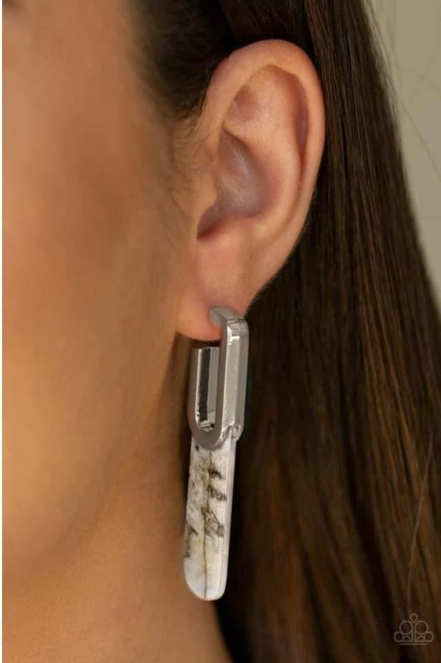 Paparazzi - HAUTE Off The Press - Silver Hoop Earrings