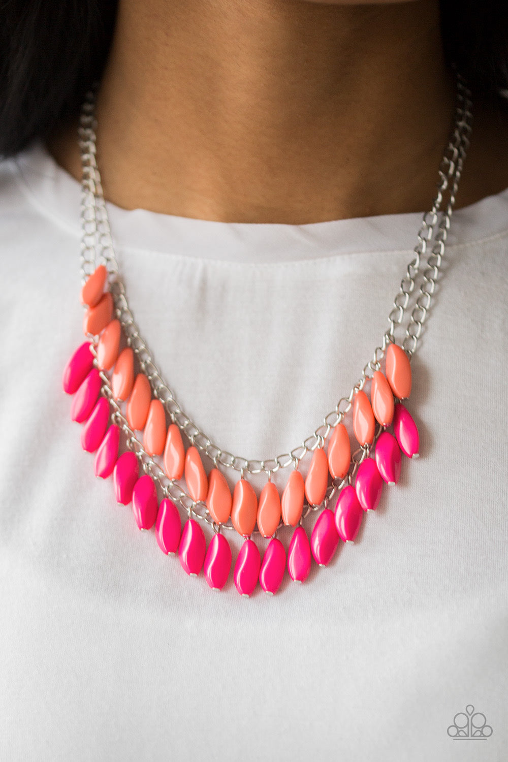 Paparazzi - Beaded Boardwalk - Pink Necklace