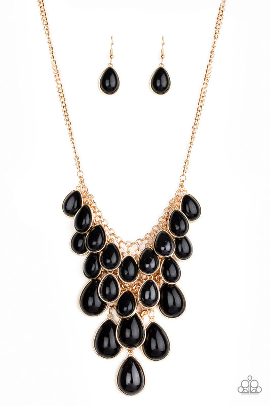 Paparazzi - Shop Til You TEARDROP - Black Necklace