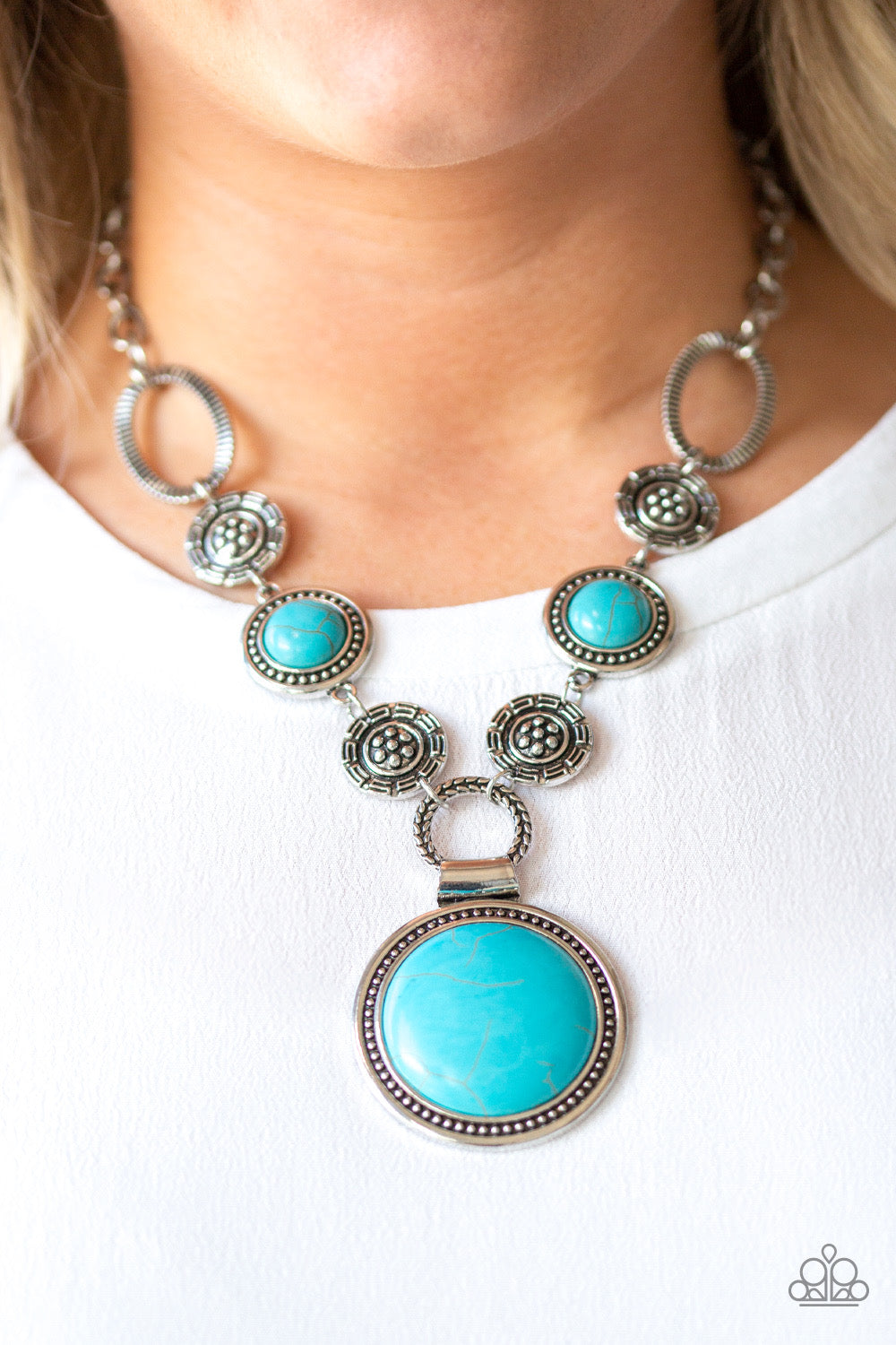 Paparazzi - Sedona Drama - Blue Necklace