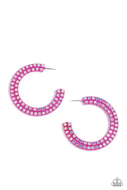 Paparazzi - FLAWLESS FASHION - PINK Hoop Earrings