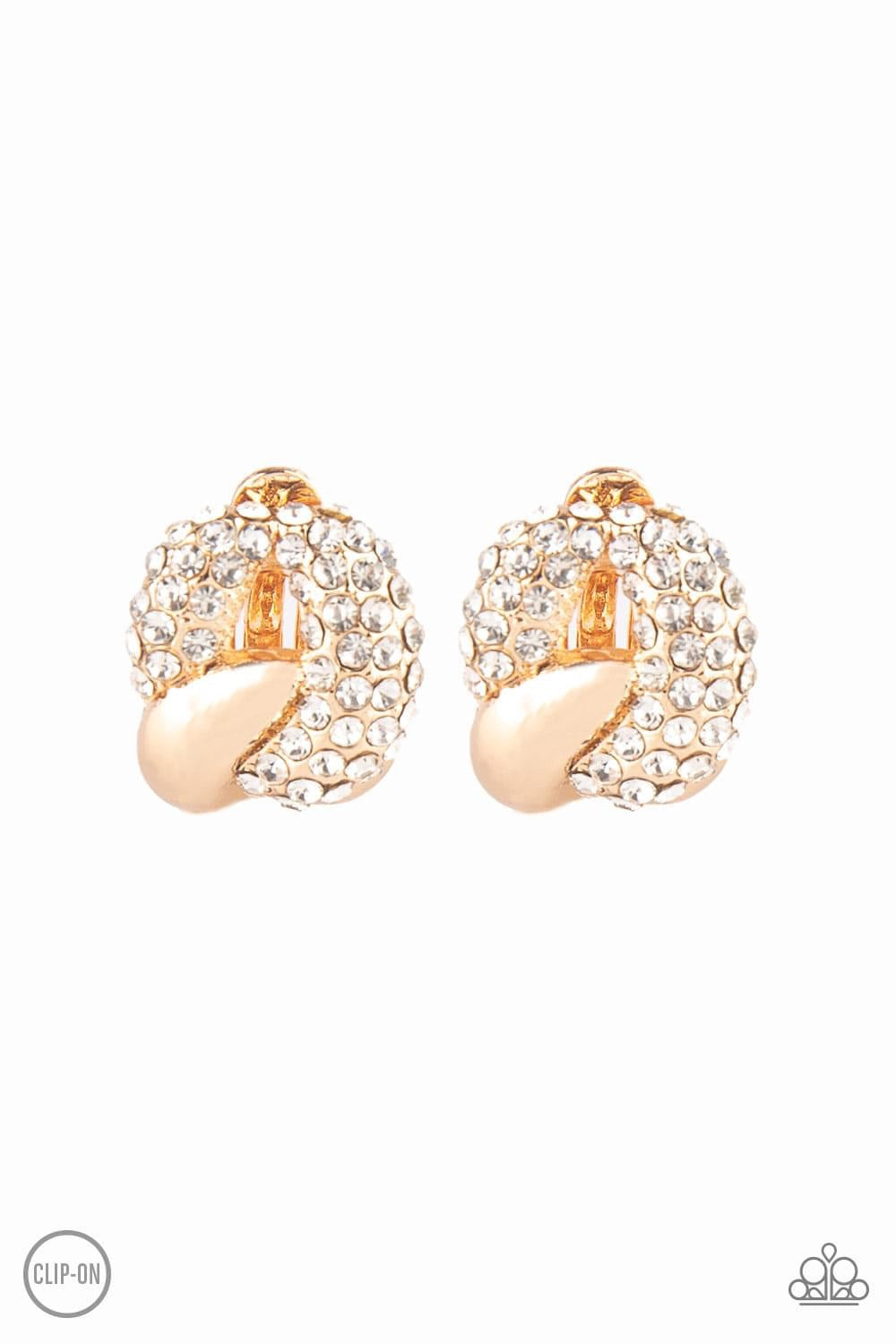 Paparazzi- Definitely Date Night Gold Clip-On Earrings