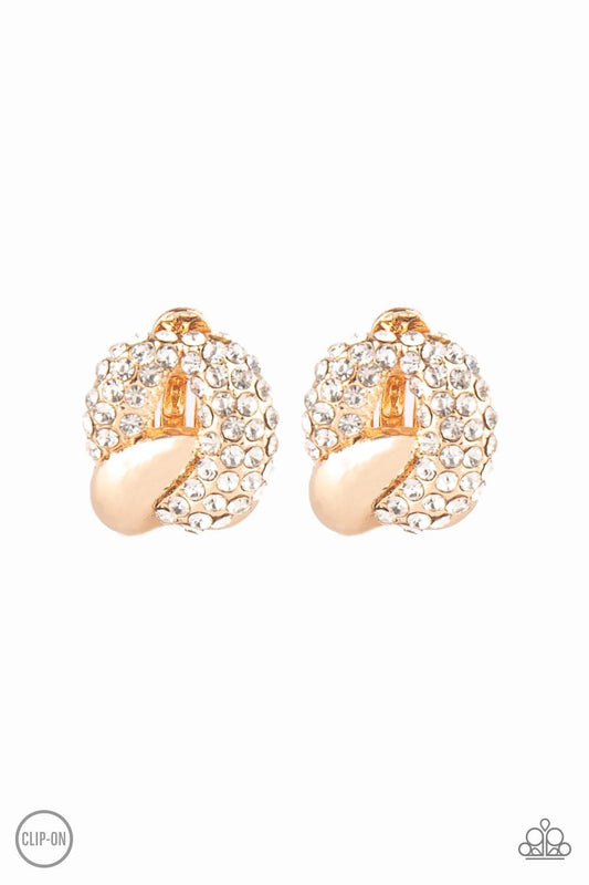 Paparazzi- Definitely Date Night Gold Clip-On Earrings