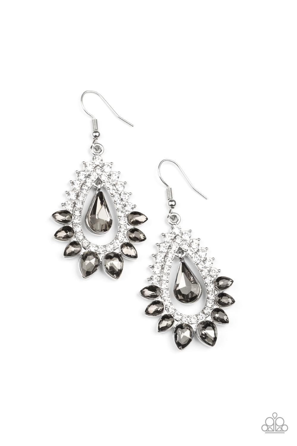 Paparazzi- Boss Brilliance Silver Earrings